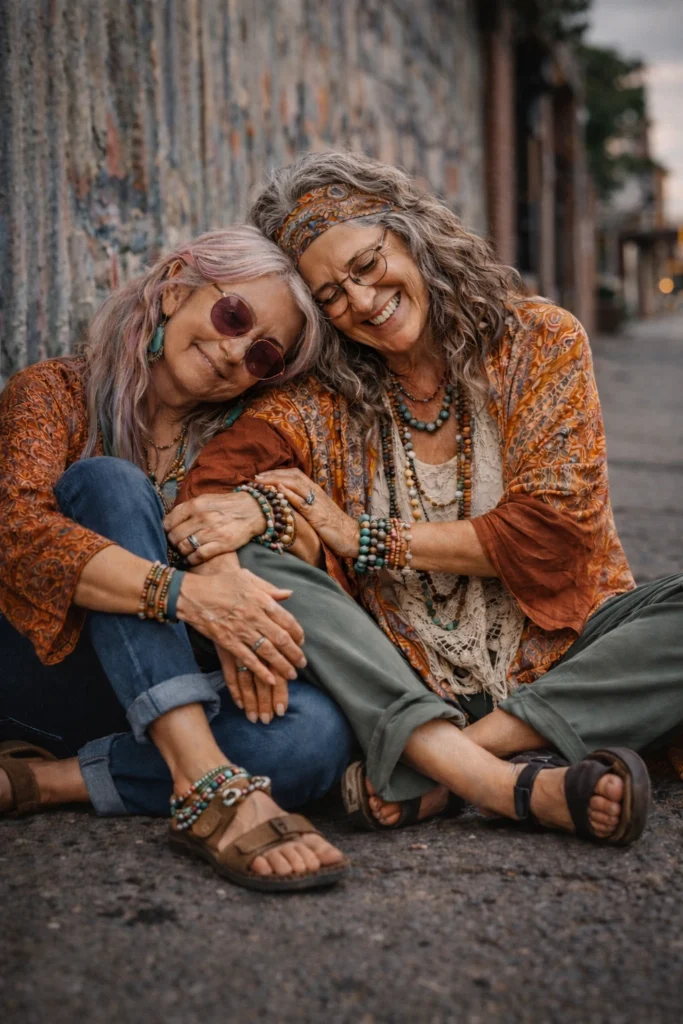 Women sharing a compassionate moment of friendship and connection, representing Shine On Sister Circles for women and women’s support community